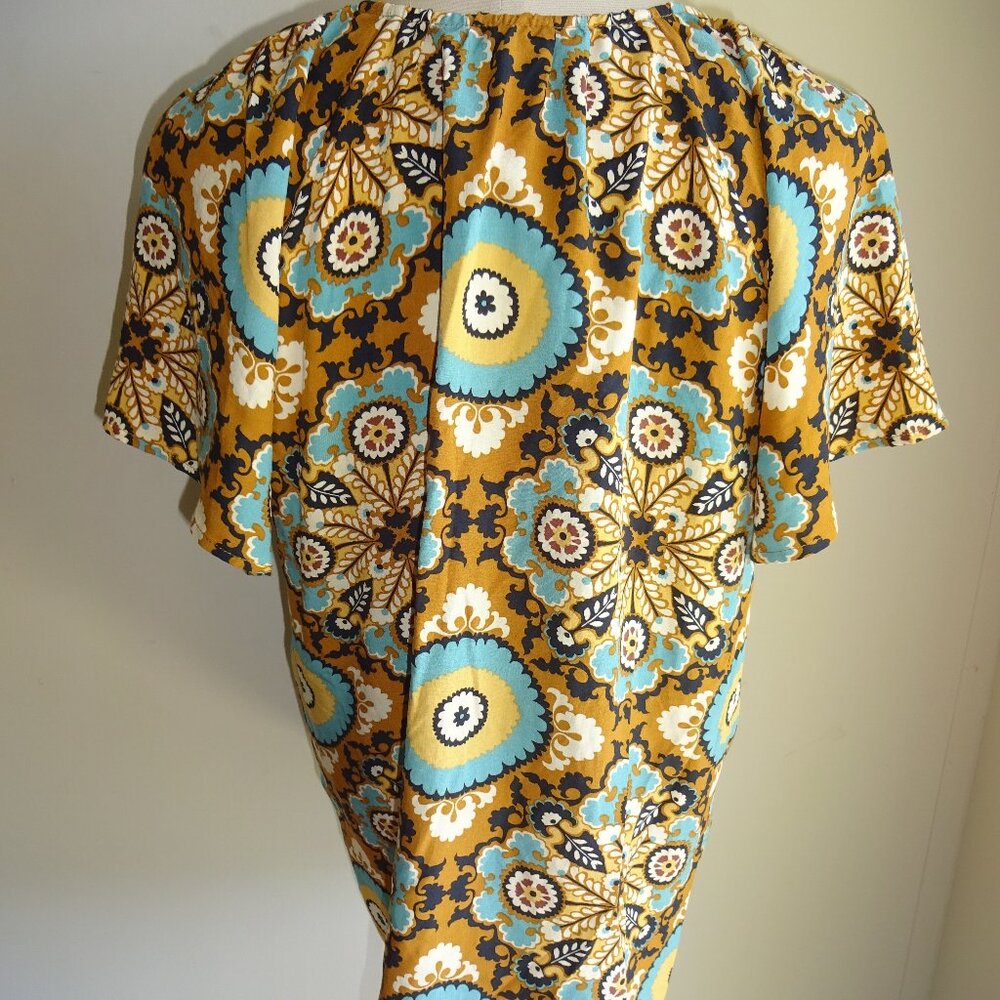 NWT New Womens Liverpool Los Angeles Short Flutter Sleeve Tribal Top Shirt M - Picture 3 of 4